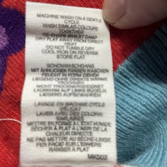 Mini Boden Sweater Cardigan Girls Size 7-8 Years Red Floral Preppy Holiday - Picture 5 of 5